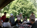 Joyce Coleman & Bob Harris playing Checkers